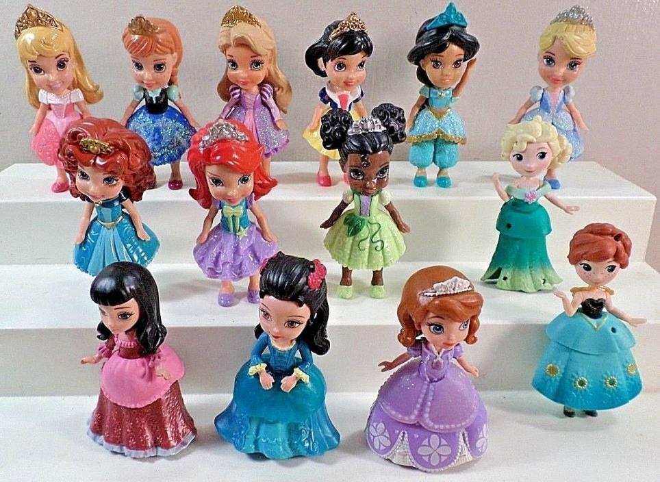 Mattel Disney Princess~Talking Castle Dolls~Miniature~Ariel~Frozen~14 Dolls