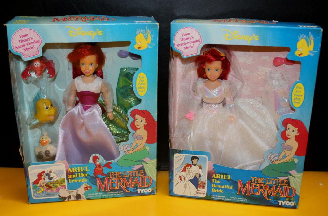 Ariel and Her Friends + Wedding Ariel The Little Mermaid Tyco Disney Dolls - NEW