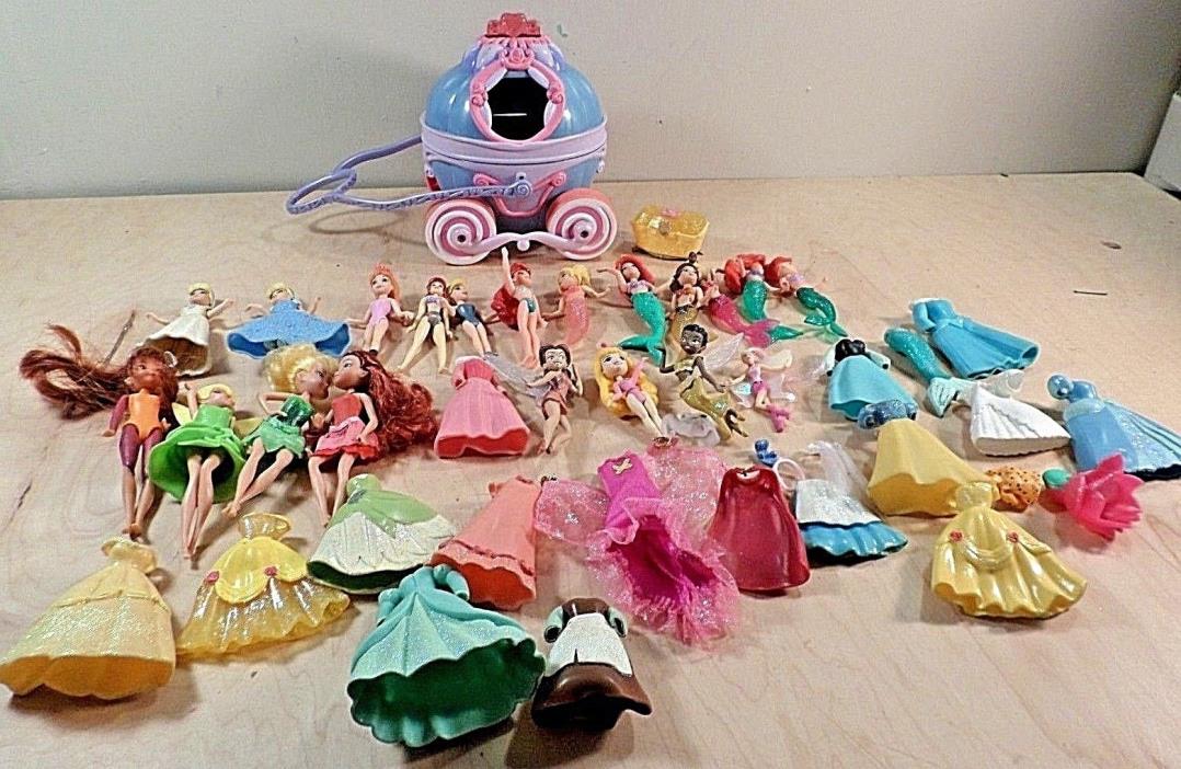 Mattel Disney Princess Polly Pocket Dolls~Tinker Bell~Ariel~Clothes~Carriage~ +