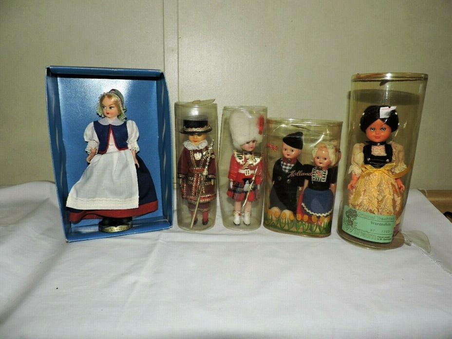 6 Vintage Dolls 6 International dolls In package