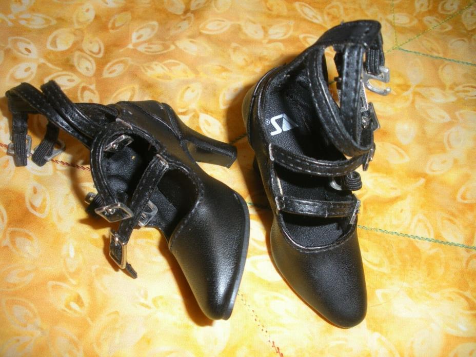 Ball Joint Doll Shoes-GORGEOUS High Heels-Black VOLKS Lots of Straps & Buckles!!