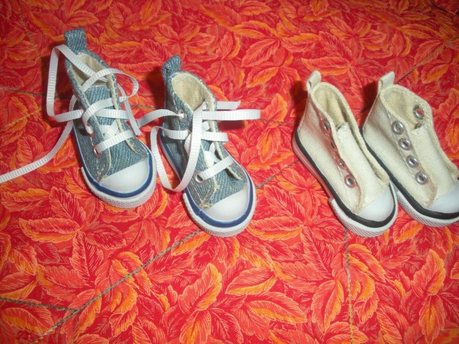 Ball Joint Doll Shoes-Lovely Canvas & Rubber Tennis Shoes-Volks? Unmarked-NEAT!