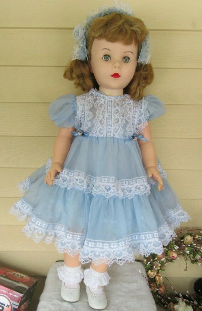 Vintage 1959 Large Effanbee Mary Jane Flirty Eyes Doll 30” ADORABLE!