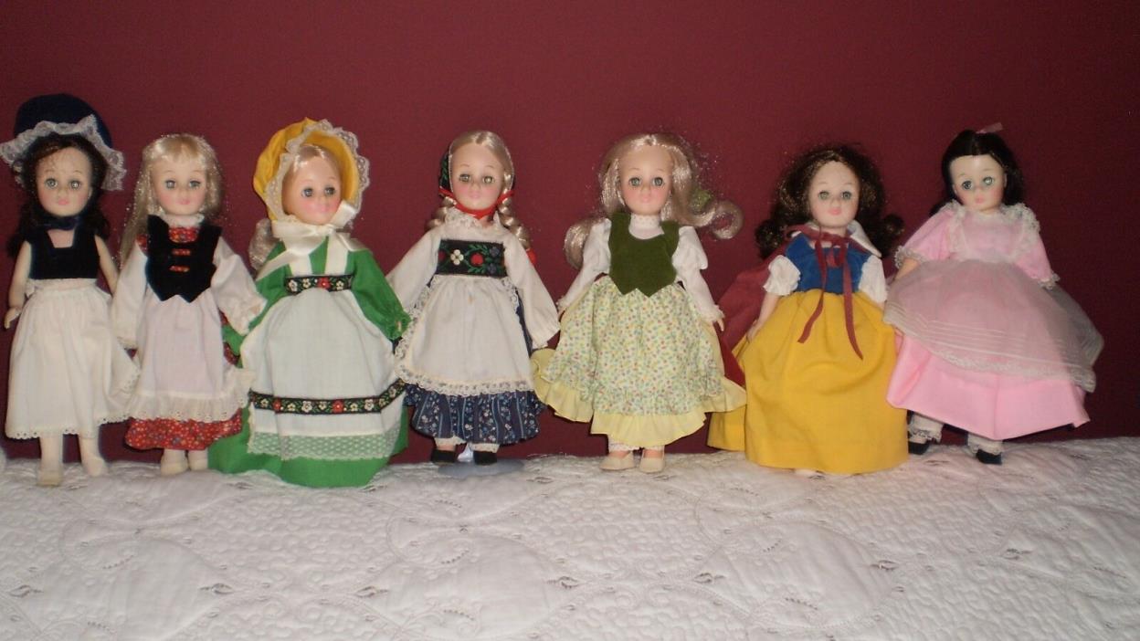 Lot of 7 Vintage 1976 Effanbee (6)  & Madame Alexander (1) Dolls  11 in.