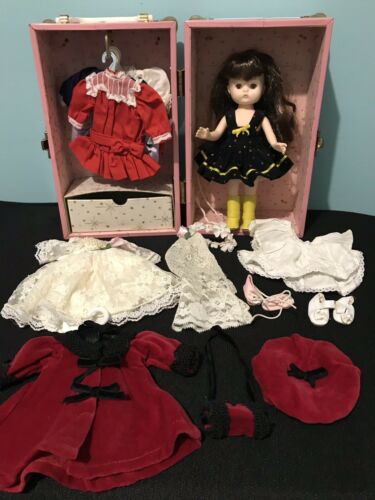 Vintage 1980's Effanbee Doll w/Wardrobe Trunk & Clothes & Shoes All Original !