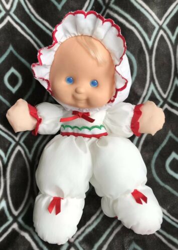 Vintage Fisher Price 1991 Puffalump Christmas Kids Vinyl Face Red White Green