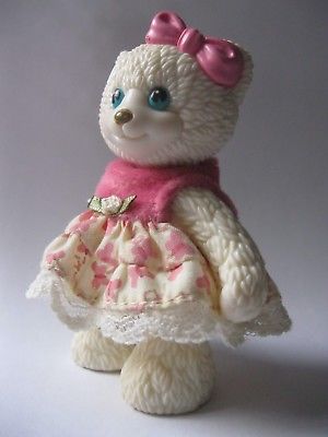 ASHLEYBERRY BEAR white jointed PVC bear figure about 3.25