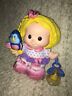 1999 FISHER PRICE Doll Baby Girl w/ Rattle laughs Soft  @A
