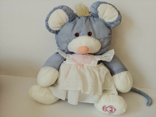 1987 Fisher Price Puffalump Blue Grey Gray Mouse Girl Dress 17