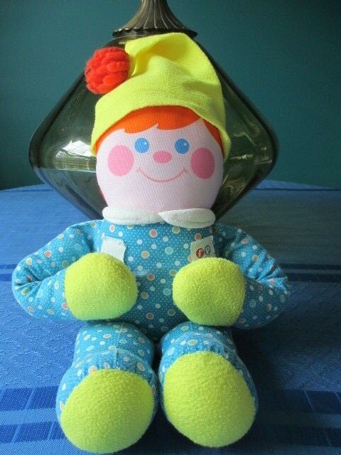 Fisher Price Doll Crib Friend Boy  Squeek Rattle Doll