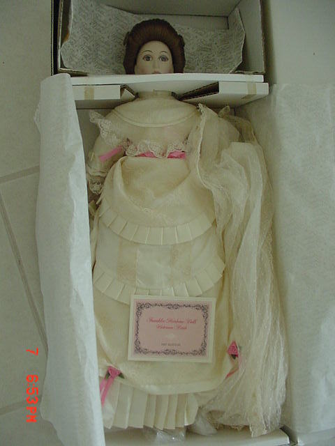 1987 FRANKLIN HEIRLOOM DOLLS VICTORIAN BRIDE  LIMITED EDITION NEW IN BOX NRFB