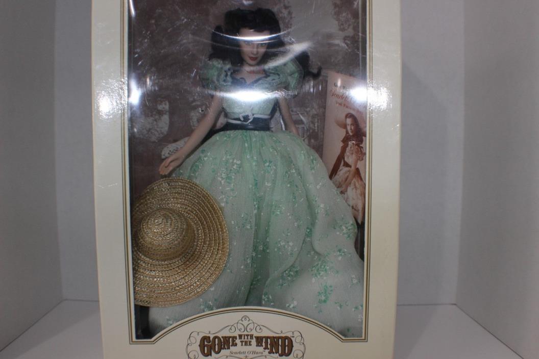 Franklin Mint Scarlett O'Hara Vinyl Portrait Doll Green Gown Gone With The Wind