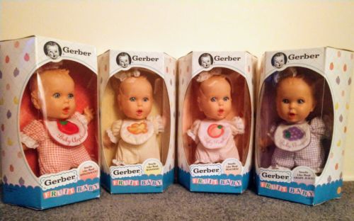 Vintage 1995 Gerber Fruit baby's SET of 4, Mint condition!!