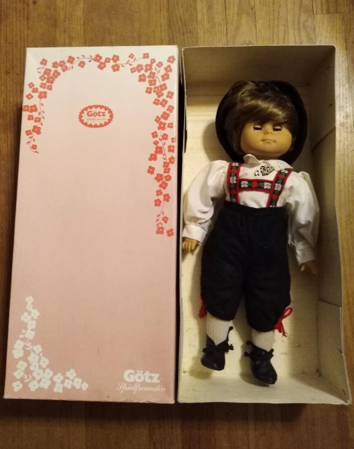Gotz Vintage Doll Boy Lederhosen Hat Germany Pre-American Girl 1980's
