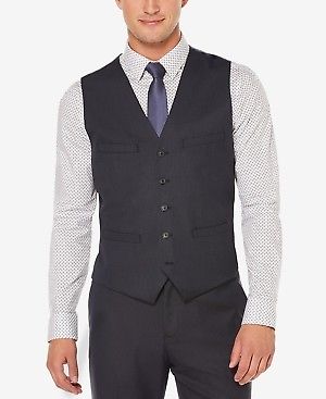 Perry Ellis Men's Classic-Fit Sleeveless Navy Vest Size M