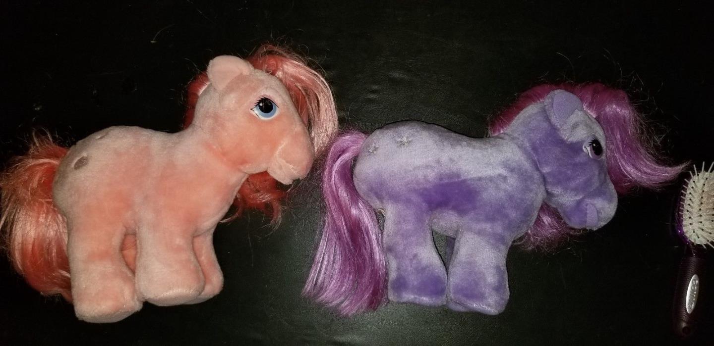 VINTAGE My Little Pony 1980's BLOSSOM & COTTON CANDY Plush PONIES Horses SOFTIES