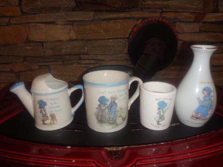 4 HOLLY HOBBIE Ceramic Mug-Votive-Watering-Vase 