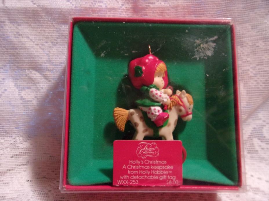 Designer's Collection HOLLY'S CHRISTMAS HOLLY HOBBIE ON HORSE ORNAMENT Free Ship