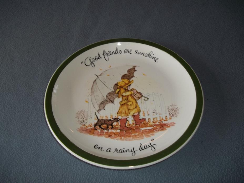 Vintage China Decorator Plate Holly Hobbie Good Friends Are Like Sunshine Quote