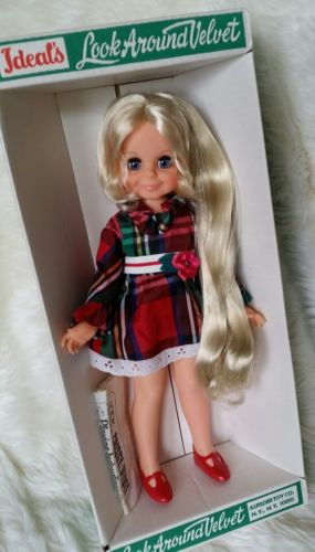 MIB Vtg 70s Ideal RARE ILLFELDER Window Box LA VELVET Doll w Clothes Crissy Fam!