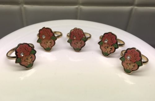 Rose Petal Place Old Store Stock Lot Of 5 Rings Vintage from 1983 Kenner