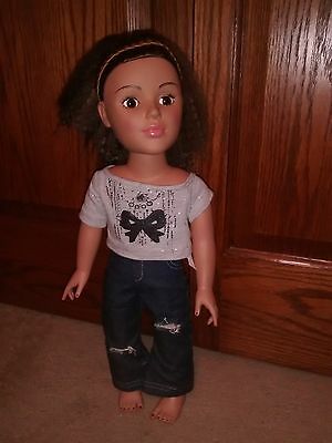 Doll Alexander Doll Co 2011 Long brown frizzy hair comes with clothes and PJs