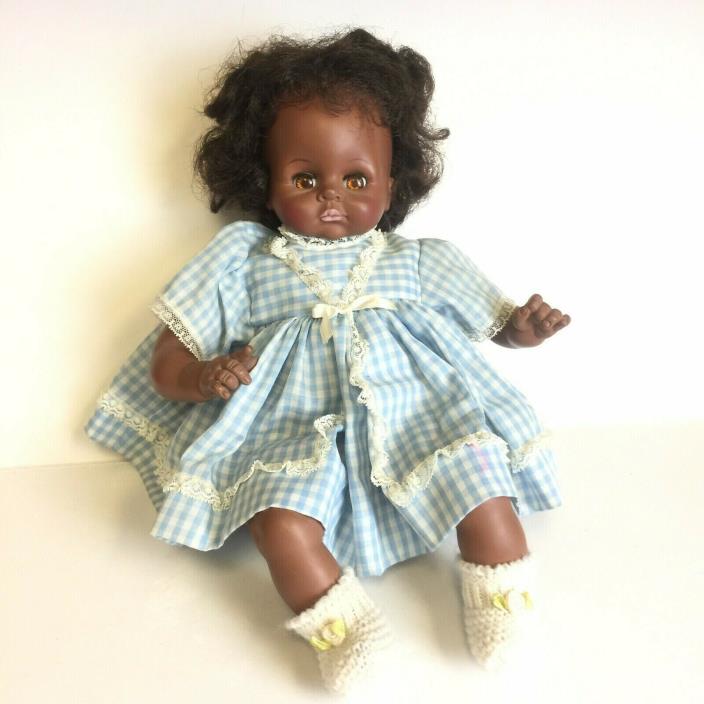 Vintage Madame Alexander Baby Doll Black African American 1965 Cries Soft Body