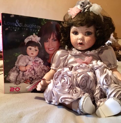 Rare! Hand signed By Marie Osmond Platinum Rose Porcelain Doll W/book Full Size