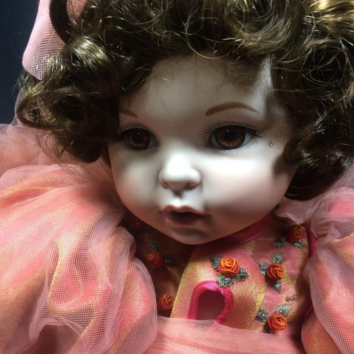 MARIE OSMOND REMEMBER ME COMING UP ROSES PORCELAIN DOLL Hand Signed 23