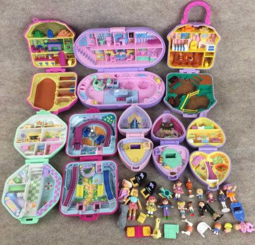 Vintage Bluebird Polly Pocket Lot Compact Playsets Figures Dolls & Pieces Vtg
