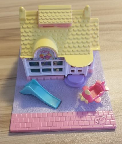 1993 Vintage Polly Pocket Toy Shop Store Pollyville Bluebird COMPLETE