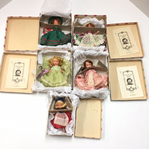 Lot 5 Charming Collectible Nancy Ann Bisque Storybook Dolls Original Boxes