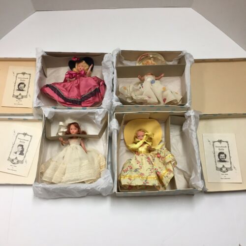 Lot 4 Beautiful Collectible Nancy Ann Bisque Storybook Dolls Original Boxes