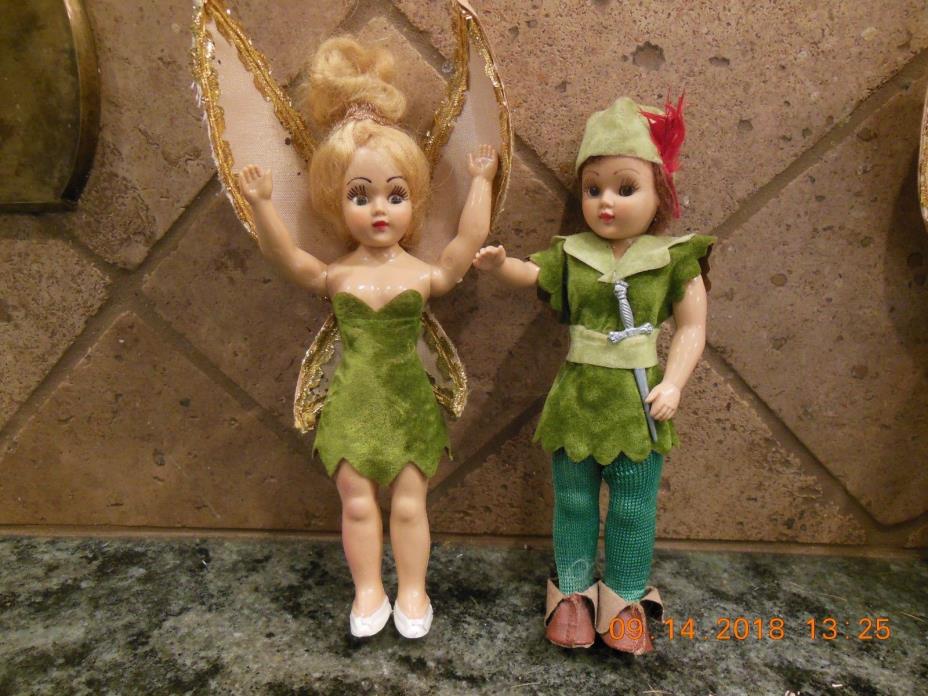 vintage story book peter pan/Tinker bell dolls
