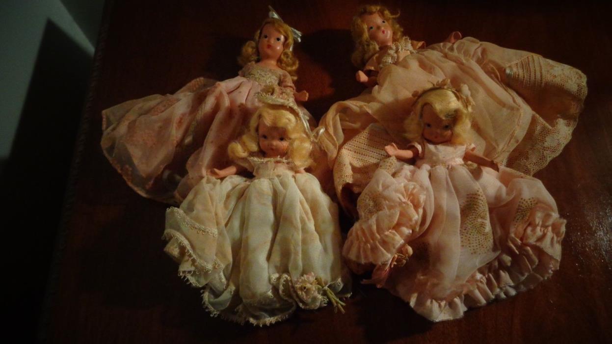 Nancy Ann Storybook Dolls Minon Minet, Diaphanie, Cinderella, & Monday Bisque
