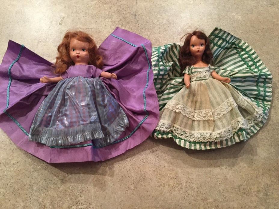 Vintage Nancy Ann Storybook Dolls~ 6” Dolls &clothing with stiff legs Lot of 2