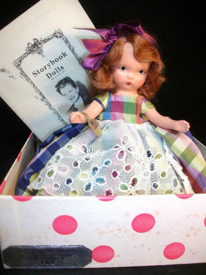 1940's Nancy Ann Storybook Doll Fairyland Series 161 Jennie Bisque Box Tag