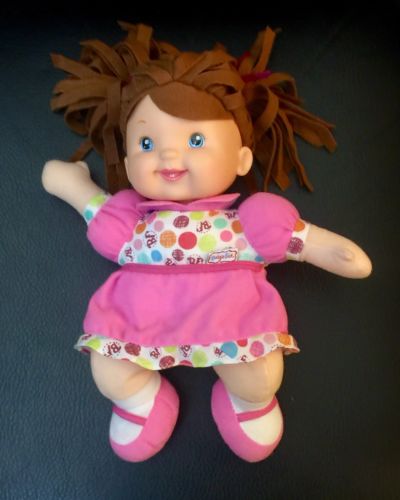 Baby's First Goldberger Lil Talker Baby Girl Doll Brown Hair Blue Eyes -Adorable