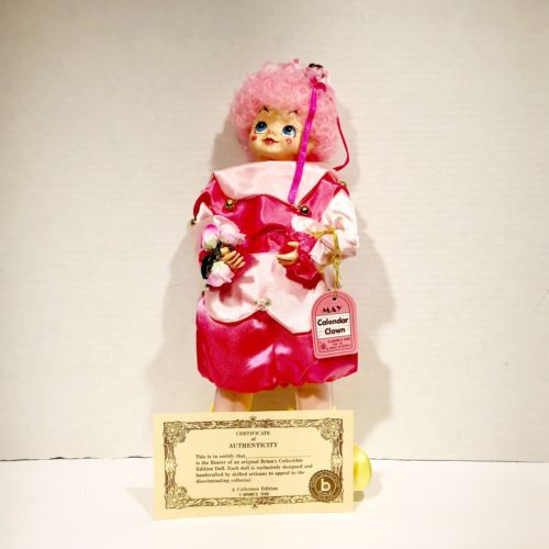 Vintage Acro Promo May Calendar Clown 1986 BRINNS Collectible Doll Pink [II19]