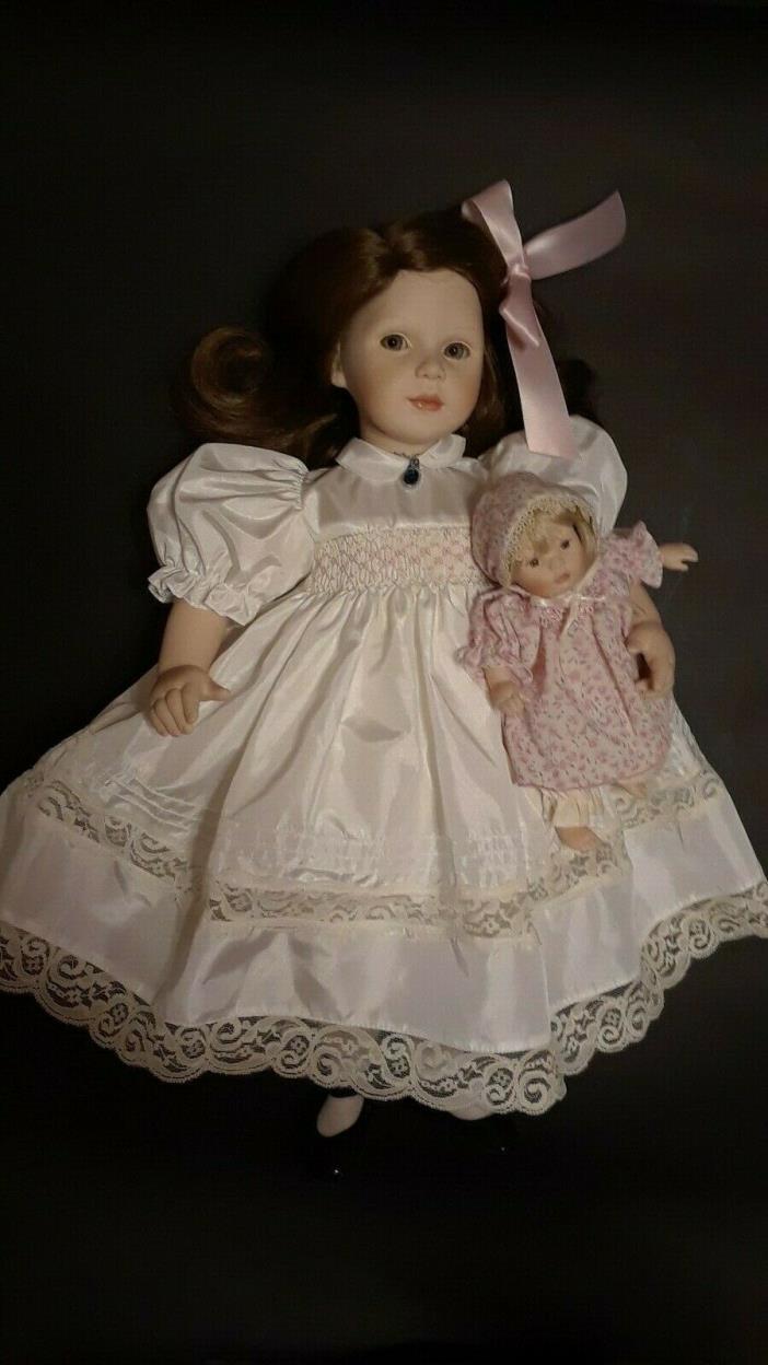Pauline Bjonness Jacobsen Porcelain Doll Little Trudy with her little Doll 18