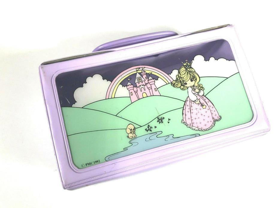 Precious Moments Pencil Box 1992 Princess Castle Purple Vinyl Snap Vintage 90s