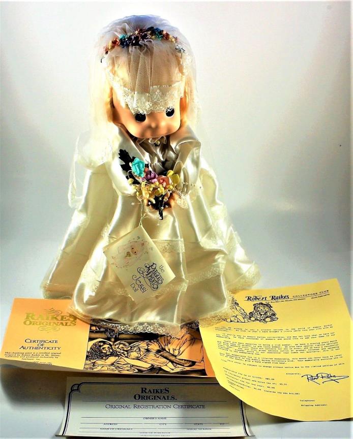 1993 Precious Moments Jessi Wedding Bride Doll & Stand #427 Excellent