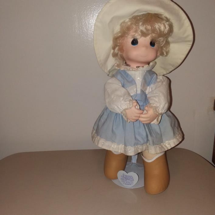 precious moments doll cowgirl 16''tall with stand great condition