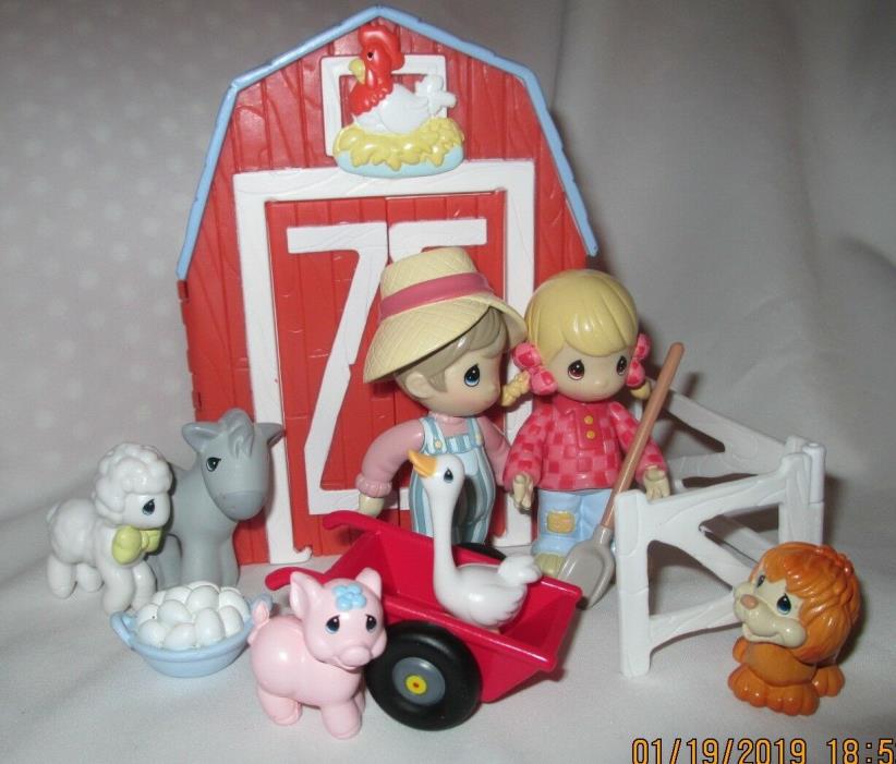 Precious Moments Annie Country Lane Barn with Animal & Doll Figures Set Of 12