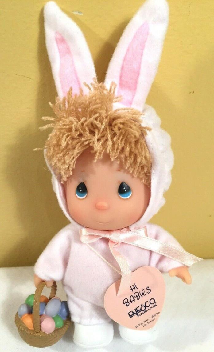 Vintage Precious Moments Hi Babies Bunny Rabbit Easter Basket 7” Doll NEW