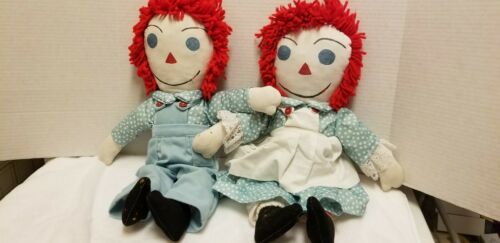 Vintage Raggedy Ann and Raggedy Andy Pair of Homemade 20
