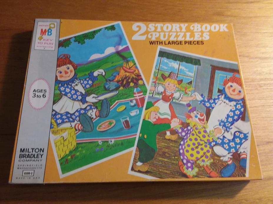 Milton Bradley 1965 2 Story Book Puzzles with large pieces (sealed) Raggedy Ann