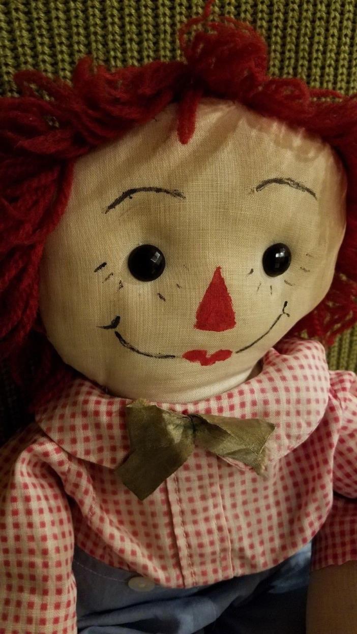 Antique Vintage Primitive OOAK Handmade Raggedy Andy  Rag Doll  ~ Adorable!