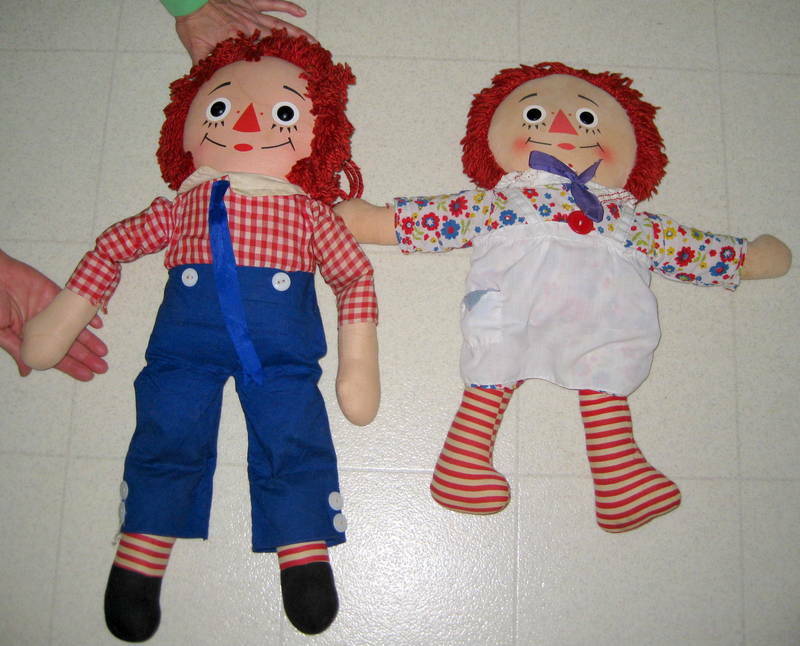 KNICKERBOCKER VINTAGE RAGGEDY ANN AND ANDY DOLLS / REPUBLIC OF CHINA TAIWAN