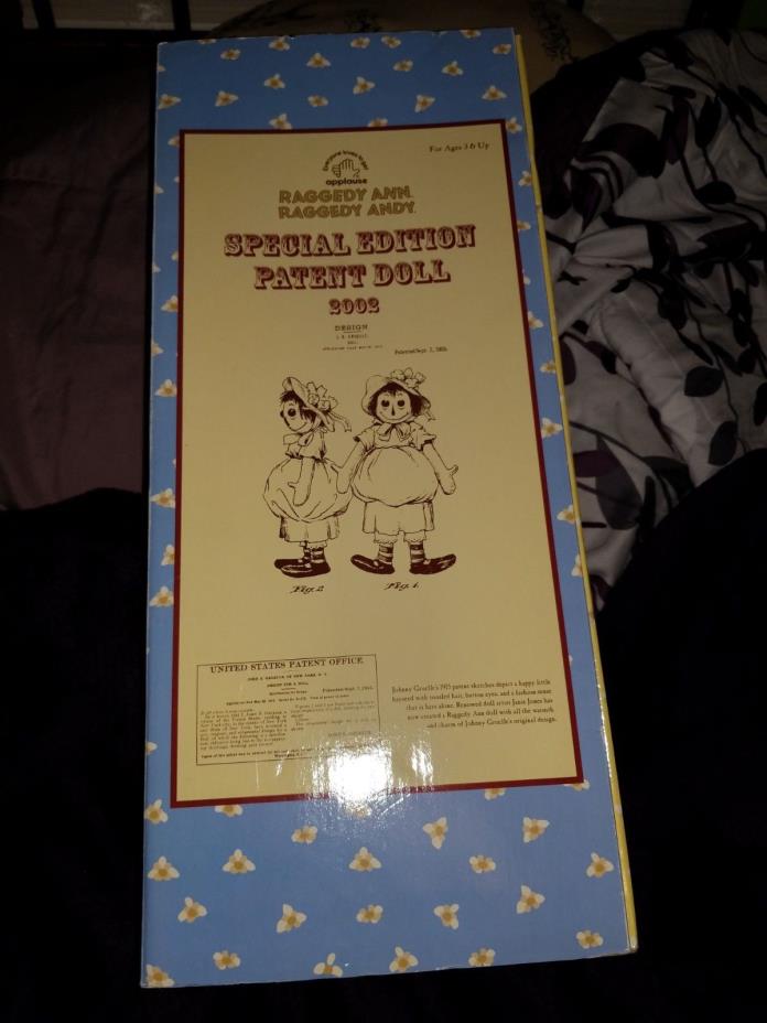 raggedy ann and andy special edition patent doll 2002 design by JB gruelle doll
